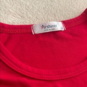 Girls Arshiner Red long sleeve dress, stretchy material